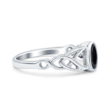 Infinity Twisted Wedding Ring Oval Cut Simulated Cubic Zirconia 925 Sterling Silver
