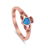 Irish Claddagh Heart Promise Ring Simulated Cubic Zirconia 925 Sterling Silver