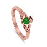 Irish Claddagh Heart Promise Ring Simulated Cubic Zirconia 925 Sterling Silver