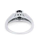 Solitaire Split Shank Wedding Ring Simulated Cubic Zirconia 925 Sterling Silver
