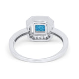 Halo Accent Engagement Ring Simulated Cubic Zirconia 925 Sterling Silver