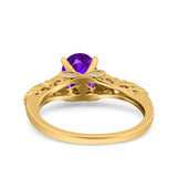 Art Deco Oval Wedding Engagement Ring Round Simulated Cubic Zirconia 925 Sterling Silver