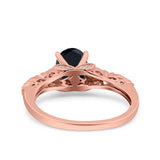 Art Deco Oval Wedding Engagement Ring Round Simulated Cubic Zirconia 925 Sterling Silver