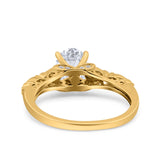 Art Deco Oval Wedding Engagement Ring Round Simulated Cubic Zirconia 925 Sterling Silver