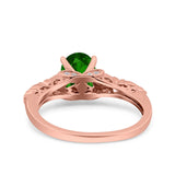 Art Deco Oval Wedding Engagement Ring Round Simulated Cubic Zirconia 925 Sterling Silver