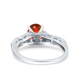 Art Deco Oval Wedding Engagement Ring Round Simulated Cubic Zirconia 925 Sterling Silver