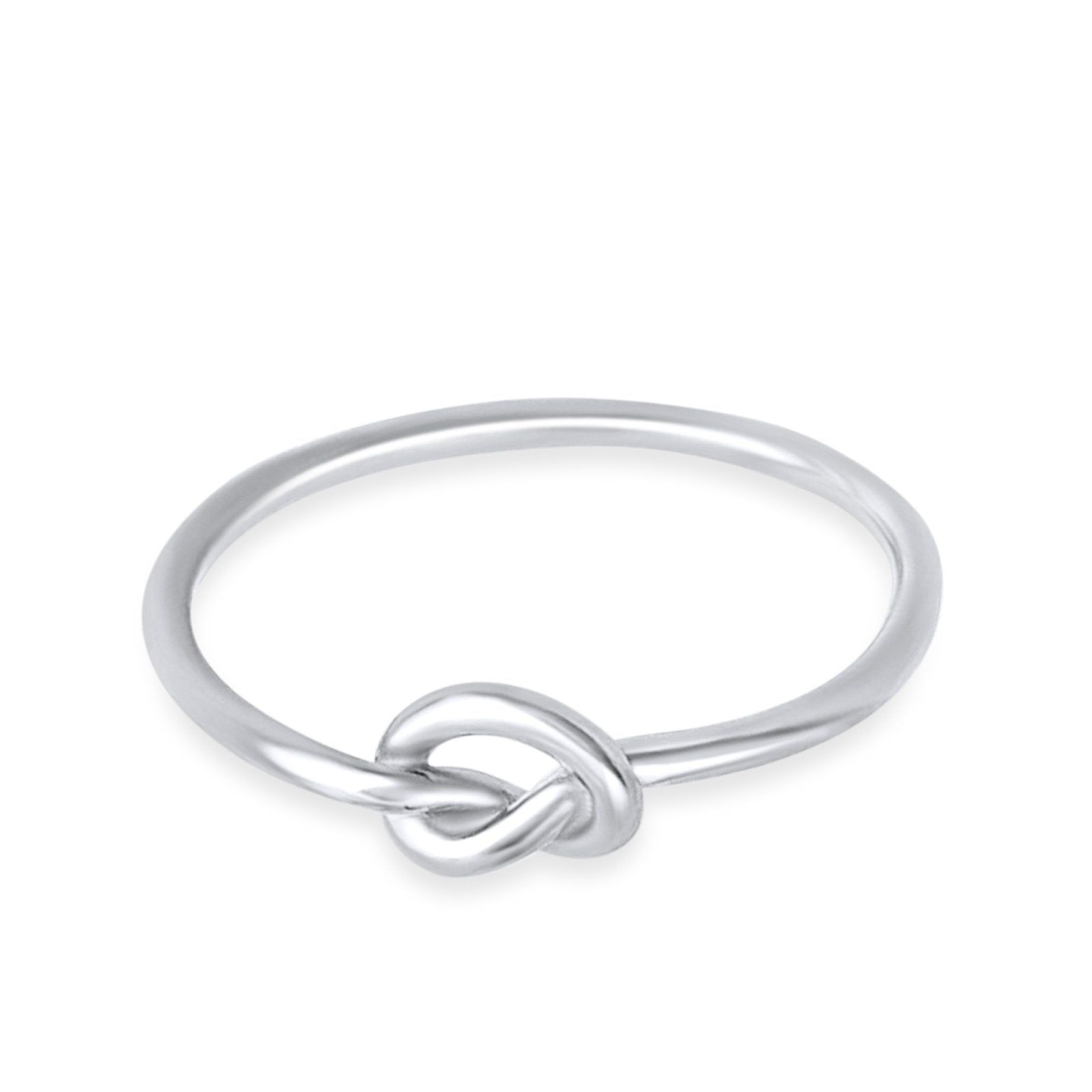 Tangled Love Knot Heart Ring Band Promise Plain Ring 925 Sterling Silver