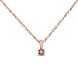 Diamond Solitaire Pendant Chain Necklace