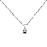 Diamond Solitaire Pendant Chain Necklace