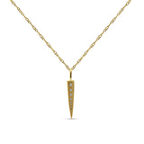 14K Gold 0.11ct Diamond Bar Drop Pendant Chain Necklace 18" Long