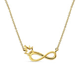 Infinity Diamond Necklace 14K Gold 0.07ct