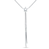 Dangling Diamond Line Star Necklace 14K Gold 0.05ct