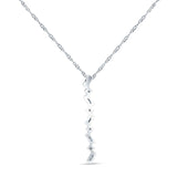14K Gold 0.15ct Crystal Drop Diamond Pendant Necklace 18 Inch Long