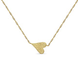 Diamond Sideways Heart Necklace 14K Gold 0.09ct