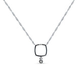 Dangling Diamond Cushion Cut Necklace 14K Gold 0.09ct