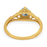 14K Gold 0.87ct Vintage Design Solitaire Round 6mm G SI Diamond Engagement Wedding Ring