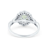 14K Gold 1.42ct Art Deco Round 7mm G SI Diamond Engagement Wedding Ring