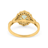 14K Gold 1.42ct Art Deco Round 7mm G SI Diamond Engagement Wedding Ring