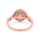 14K Gold 1.42ct Art Deco Round 7mm G SI Diamond Engagement Wedding Ring
