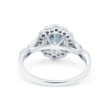 14K Gold 1.42ct Art Deco Round 7mm G SI Diamond Engagement Wedding Ring