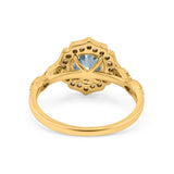 14K Gold 1.42ct Art Deco Round 7mm G SI Diamond Engagement Wedding Ring