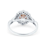 14K Gold 1.42ct Art Deco Round 7mm G SI Diamond Engagement Wedding Ring