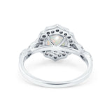 14K Gold 1.42ct Art Deco Round 7mm G SI Diamond Engagement Wedding Ring