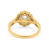 14K Gold 1.42ct Art Deco Round 7mm G SI Diamond Engagement Wedding Ring