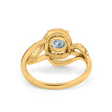 14K Gold 1.49ct Art Deco Round 7mm G SI Diamond Engagement Wedding Ring