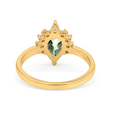 14K Gold 1.5ct Teardrop Art Deco Pear 9mmx6mm G SI Diamond Engagement Wedding Ring