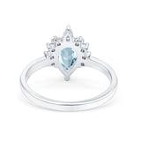 14K Gold 1.5ct Teardrop Art Deco Pear 9mmx6mm G SI Diamond Engagement Wedding Ring
