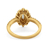 14K 0.54ct Gold Art Deco G S1 Diamond Engagement Ring Size 6.5