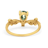 14K Gold Pear 0.77ct G SI Diamond Engagement Vintage Ring Size 6.5