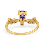 14K Gold Pear 0.77ct G SI Diamond Engagement Vintage Ring Size 6.5