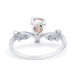 14K Gold Pear 0.77ct G SI Diamond Engagement Vintage Ring Size 6.5