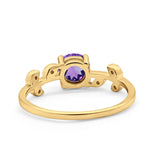 14K Gold 0.87ct Round G SI Diamond Engagement Ring Size 6.5