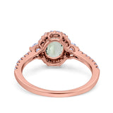 14K Gold 1.68ct Oval Art Deco G SI Diamond Engagement Ring Size 6.5