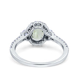 14K Gold 1.68ct Oval Art Deco G SI Diamond Engagement Ring Size 6.5