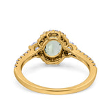14K Gold 1.68ct Oval Art Deco G SI Diamond Engagement Ring Size 6.5