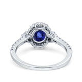 14K Gold 1.68ct Oval Art Deco G SI Diamond Engagement Ring Size 6.5