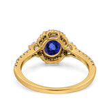 14K Gold 1.68ct Oval Art Deco G SI Diamond Engagement Ring Size 6.5