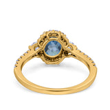 14K Gold 1.68ct Oval Art Deco G SI Diamond Engagement Ring Size 6.5