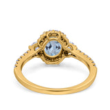 14K Gold 1.68ct Oval Art Deco G SI Diamond Engagement Ring Size 6.5