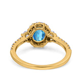 14K Gold 1.68ct Oval Art Deco G SI Diamond Engagement Ring Size 6.5