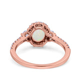14K Gold 1.68ct Oval Art Deco G SI Diamond Engagement Ring Size 6.5