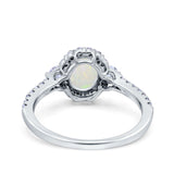 14K Gold 1.68ct Oval Art Deco G SI Diamond Engagement Ring Size 6.5