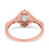 14K Gold Oval 0.95ct G SI Vintage Diamond Engagement Ring Size 6.5