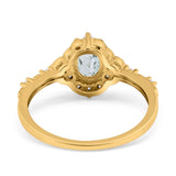 14K Gold Oval 0.95ct G SI Vintage Diamond Engagement Ring Size 6.5