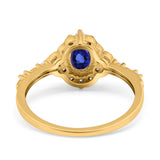 14K Gold Oval 0.95ct G SI Vintage Diamond Engagement Ring Size 6.5
