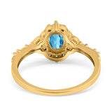 14K Gold Oval 0.95ct G SI Vintage Diamond Engagement Ring Size 6.5